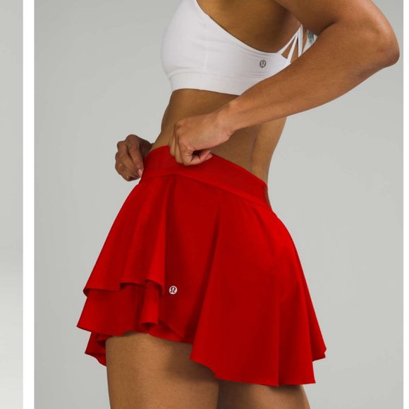 NWT Lululemon Court Rival High Rise Skirt Red 6